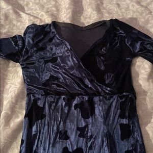 Blue velvet dress